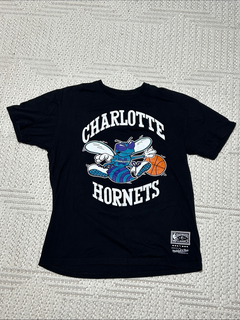 Mitchell & Ness Black Logo Crewneck Tee
